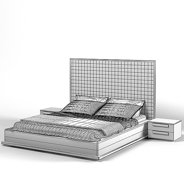 3d orizonti modern contemporary model - orizonti modern contemporary high back bed double by archstyle